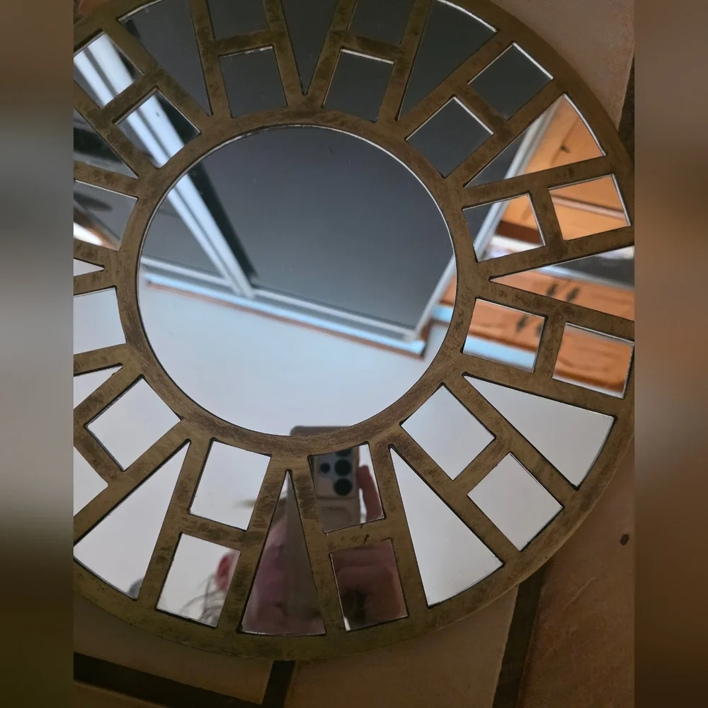 The Faces Of The Millennium 13×13×13 Wall Mirror. Gold.